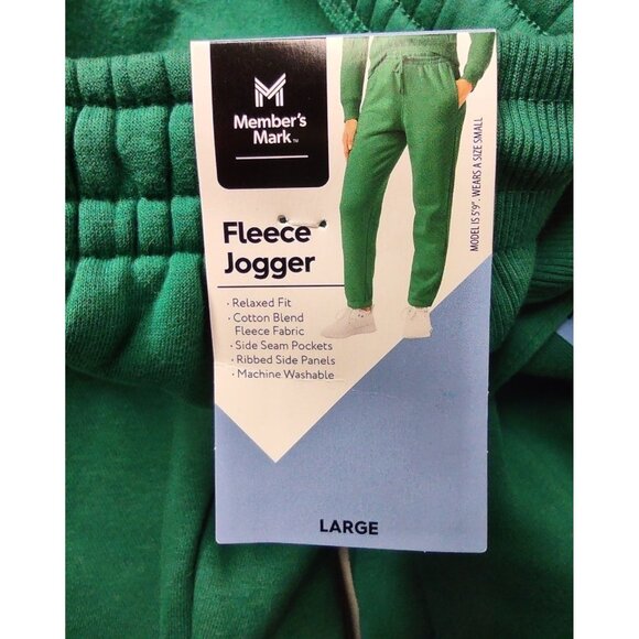 Members Mark Green Fleece Jogger Pants Size Large NWT - Picture 3 of 8